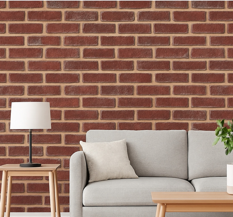 Papel pintado ladrillos ladrillo rojo envejecido - TenVinilo