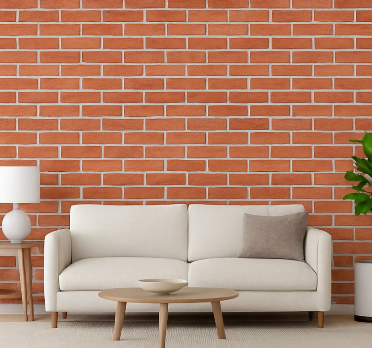 Papel pintado ladrillos muro de ladrillo rojo clásico - TenVinilo
