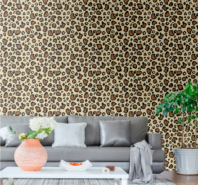 Papel pintado leopardos motivo típico - TenVinilo