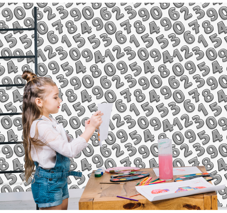 Papel pintado letras disposición de números - TenVinilo
