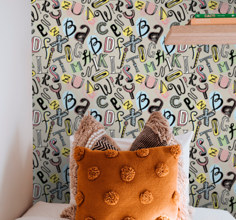 Papel pintado letras diversión alfabética - TenVinilo