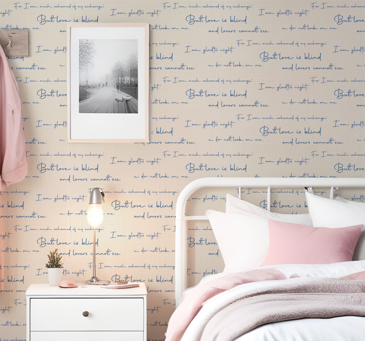 Papel pintado letras tabla textil - TenVinilo