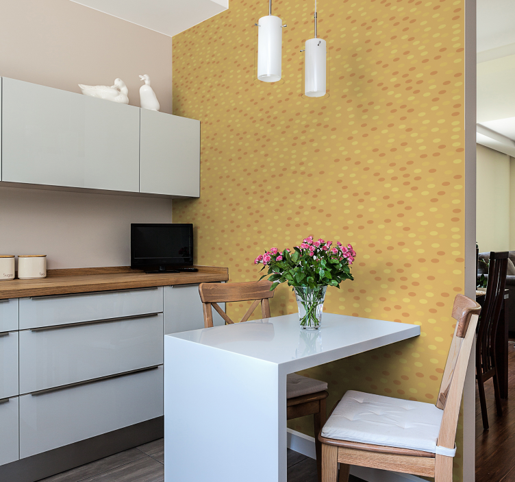 Papel pintado lunares patrón de puntos soleados - TenVinilo