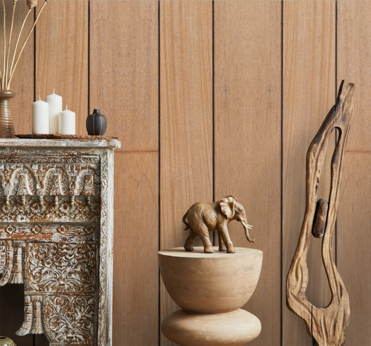 Papel pintado madera tablones marrones sencillos - TenVinilo