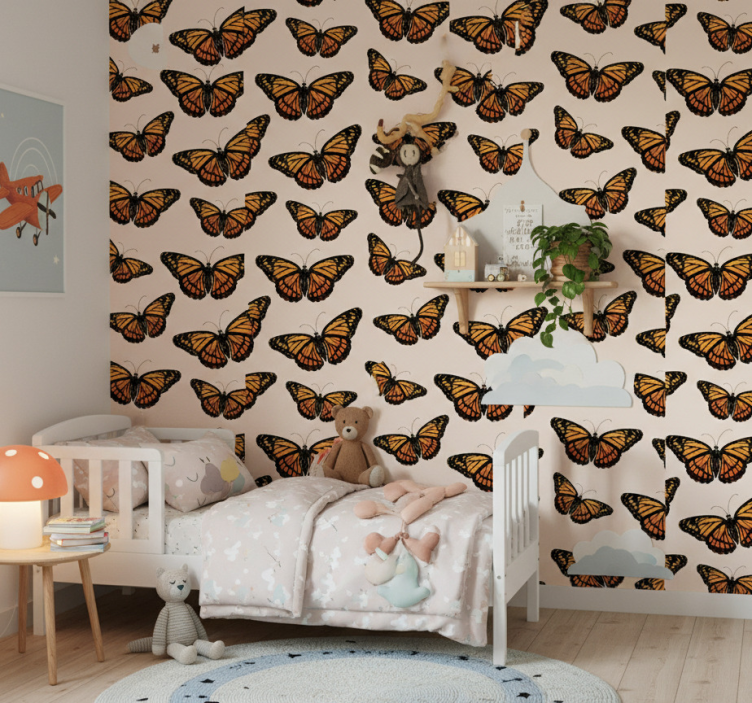 Papel pintado mariposas alas de mariposa vintage - TenVinilo