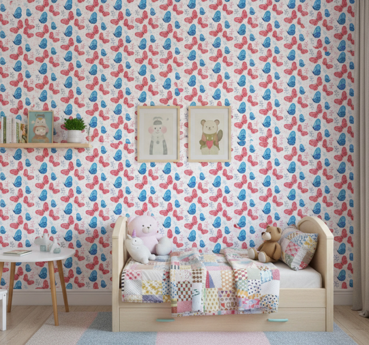 Papel pintado mariposas con ramas - TenVinilo