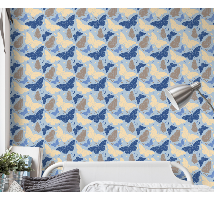 Papel pintado mariposas insectos coloridos revoloteando - TenVinilo