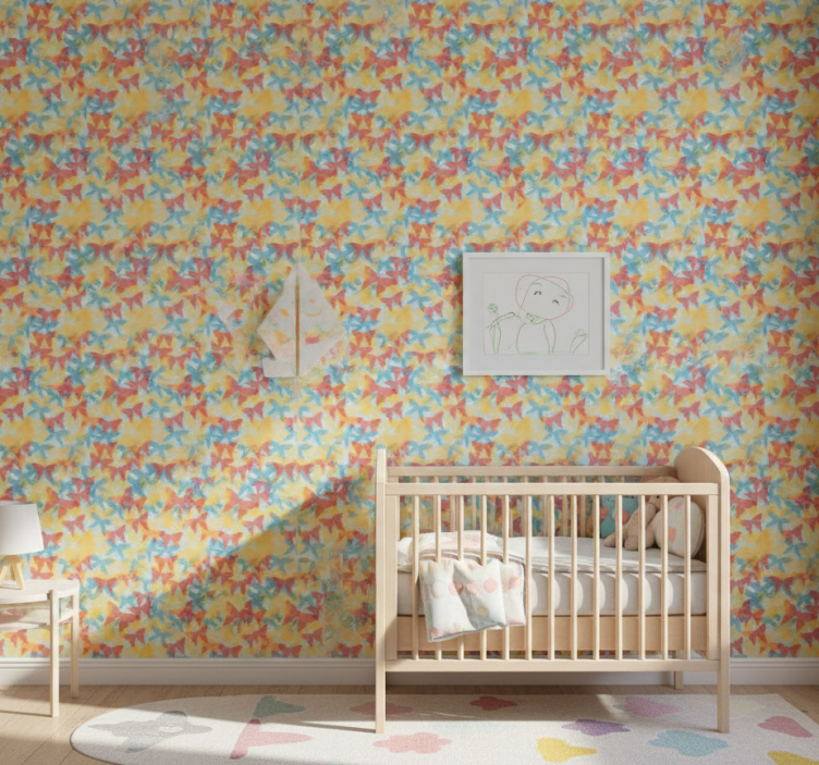 Papel pintado mariposas multicolor voladoras - TenVinilo