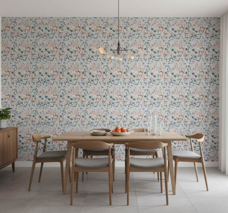 Papel pintado mármol formas abstractas vibrantes - TenVinilo