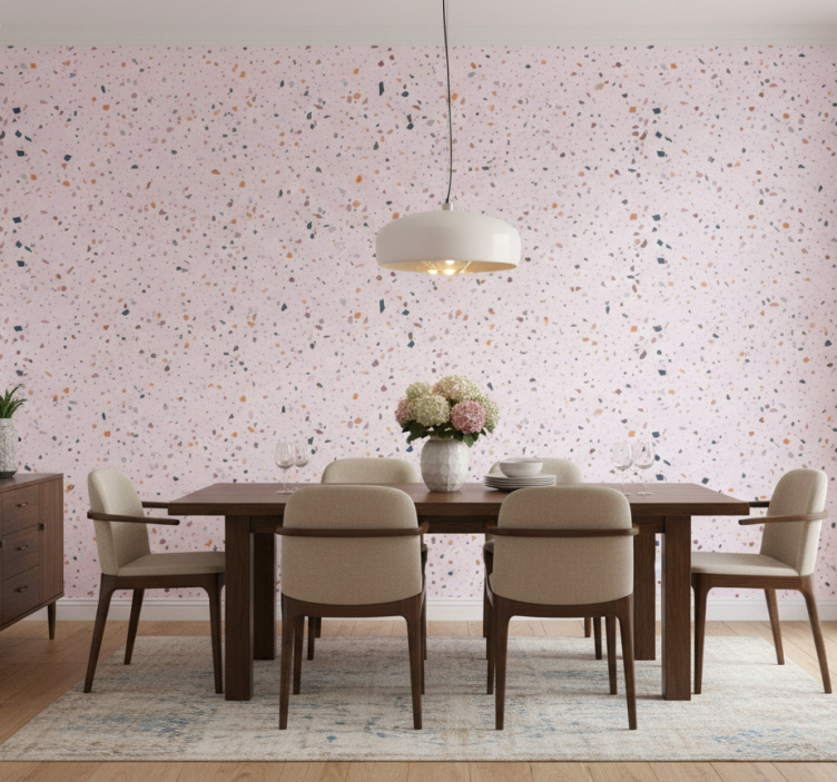 Papel pintado mármol fragmentos geométricos coloridos - TenVinilo