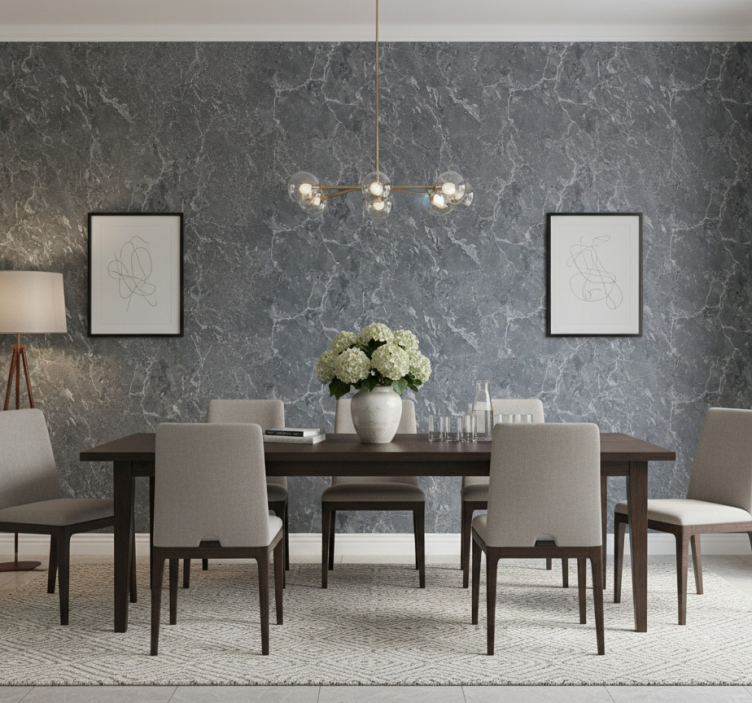 Papel pintado mármol gris moderno - TenVinilo