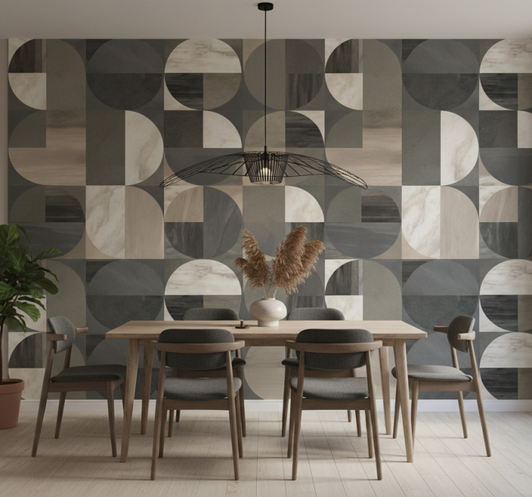 Papel pintado mármol patrón semicírculo - TenVinilo