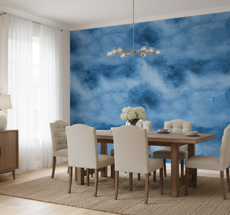 Papel pintado mármol textura azul elegante - TenVinilo