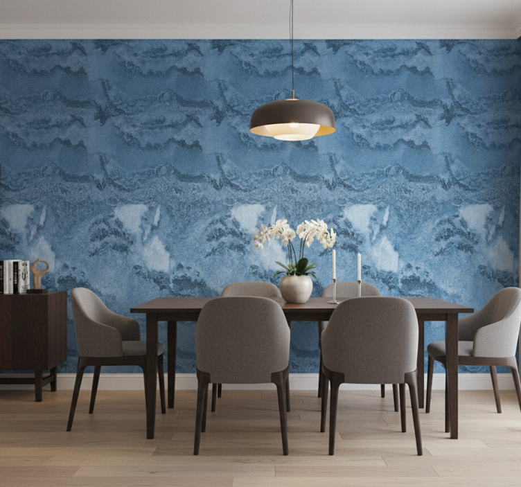 Papel pintado mármol textura azul profundo - TenVinilo