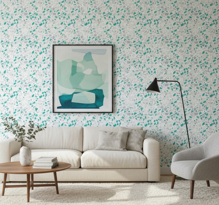 Papel pintado mármol verde y gris - TenVinilo