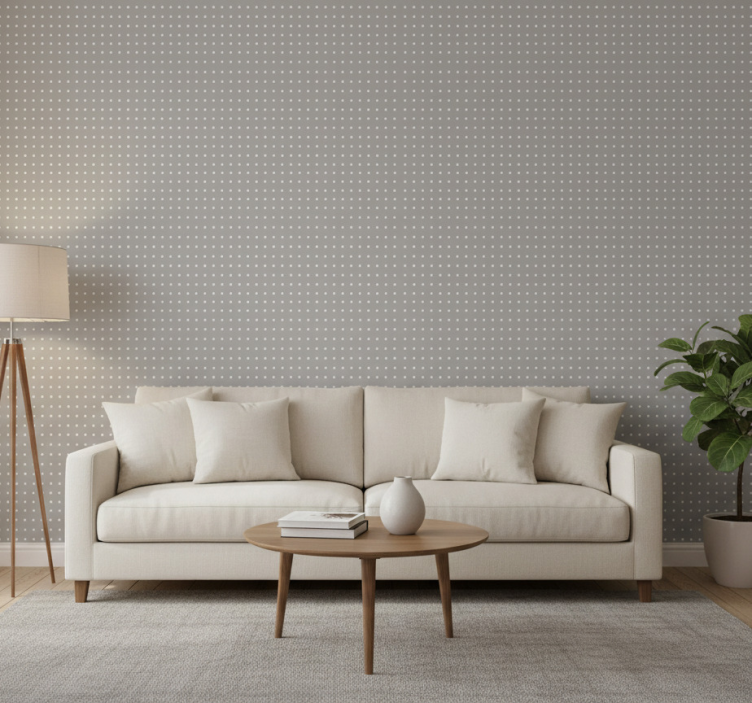 Papel pintado moderno patrón de puntos grises - TenVinilo
