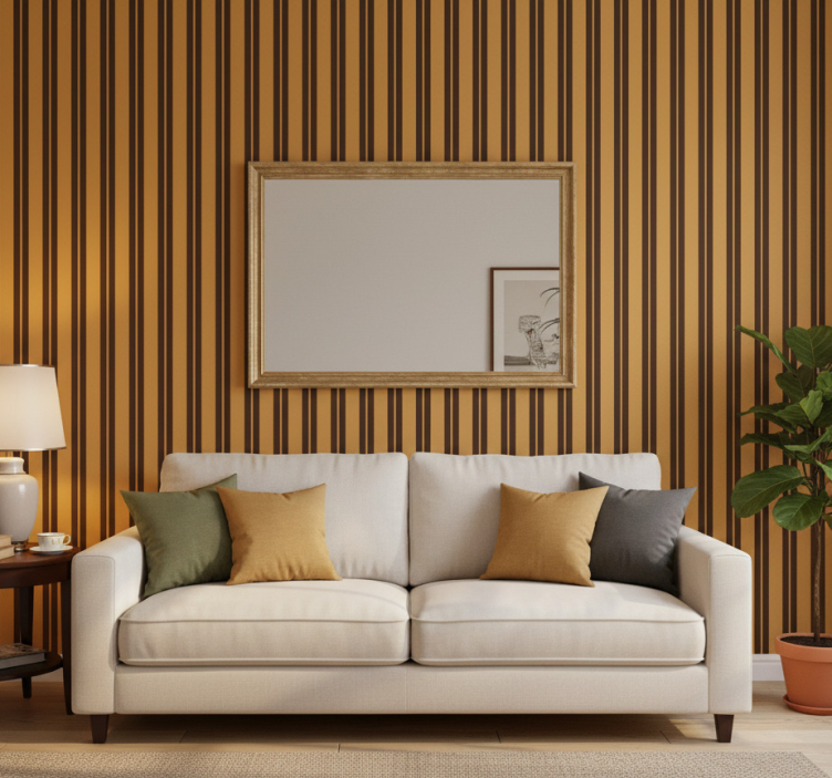 Papel pintado moderno patrón de rayas vintage - TenVinilo