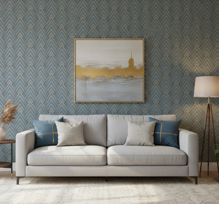 Papel pintado moderno patrón geométrico elegante - TenVinilo