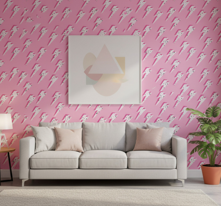 Papel pintado moderno rayo rosa - TenVinilo