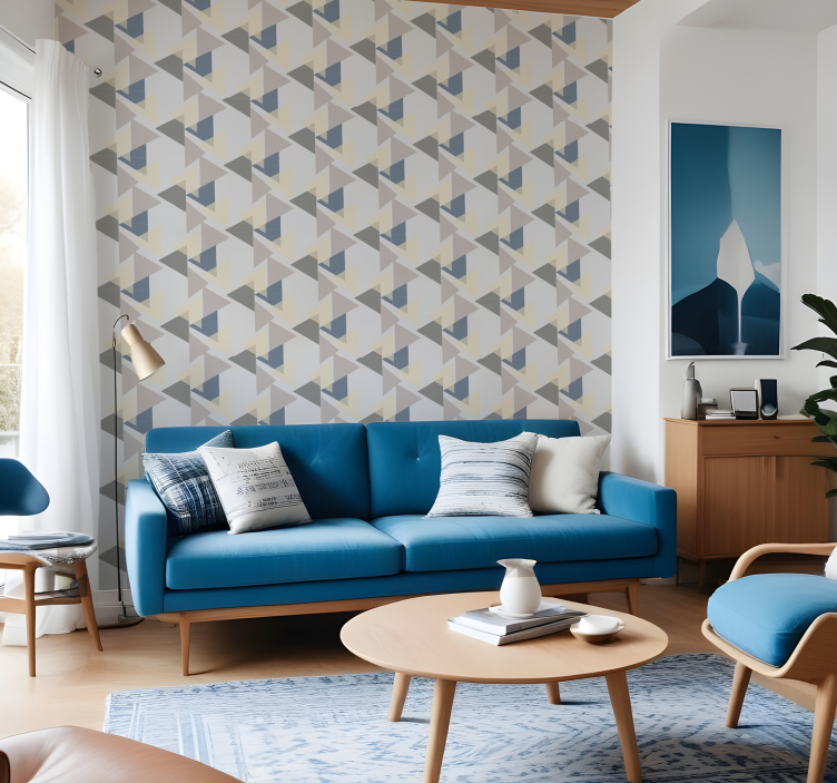 Papel pintado moderno triangulos verticales - TenVinilo