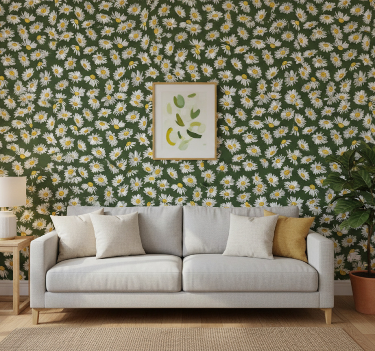 Papel pintado naturaleza campo de margaritas - TenVinilo