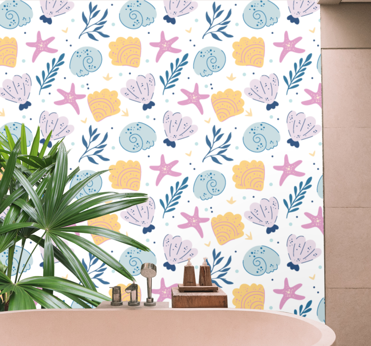 Papel pintado naturaleza elementos submarinos del mar - TenVinilo