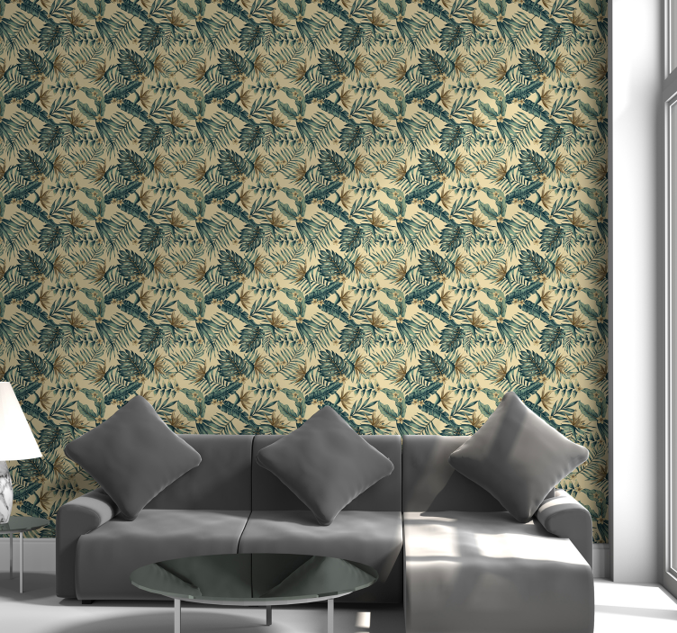 Papel pintado naturaleza escena botánica tropical - TenVinilo