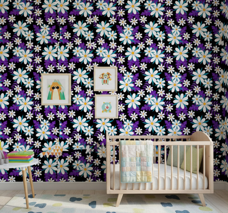 Papel pintado naturaleza exhibición floral colorida - TenVinilo