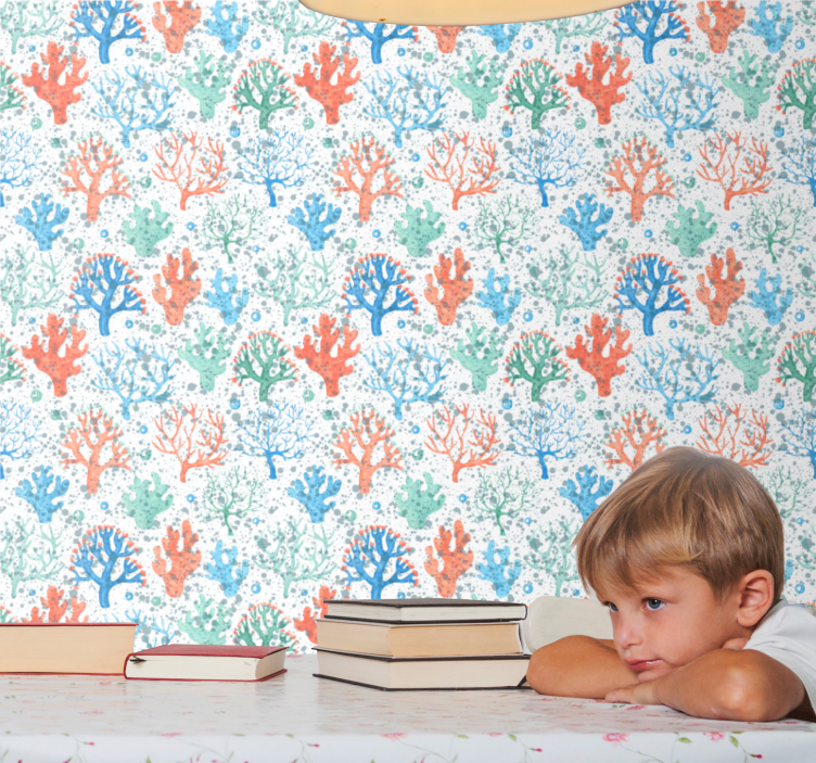 Papel pintado naturaleza huella de arrecife de coral - TenVinilo