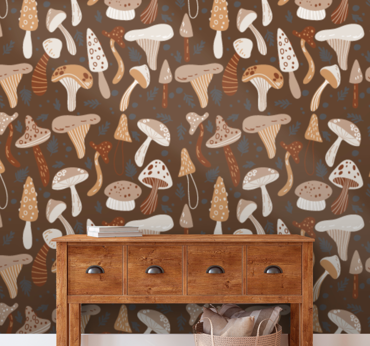 Papel pintado naturaleza mezcla de champiñones - TenVinilo