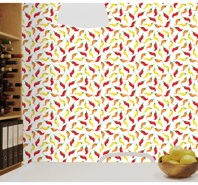 Papel pintado naturaleza patrón de ají - TenVinilo