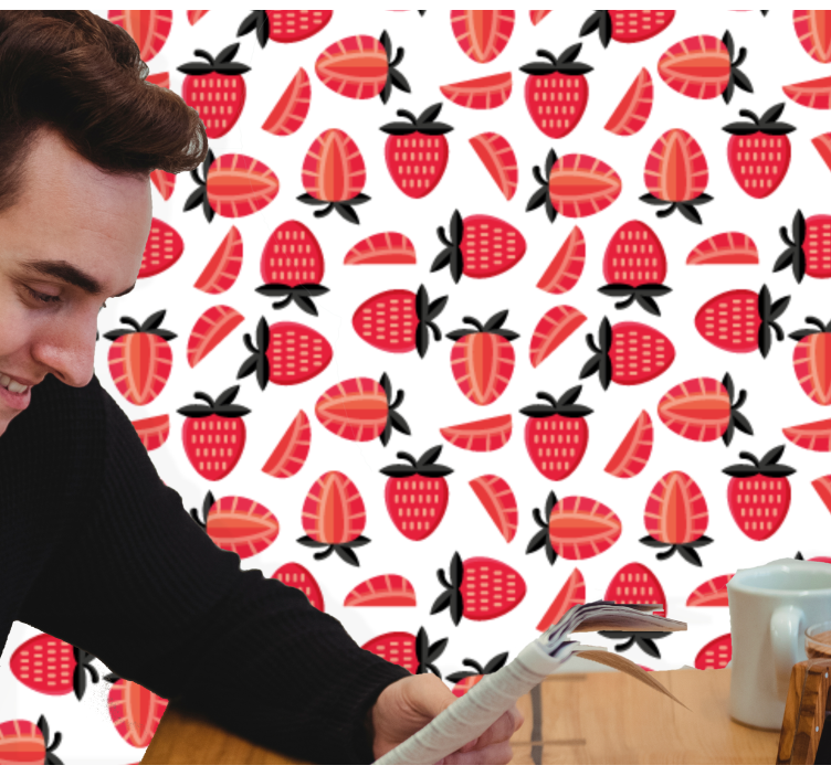 Papel pintado naturaleza patrón de baya - TenVinilo