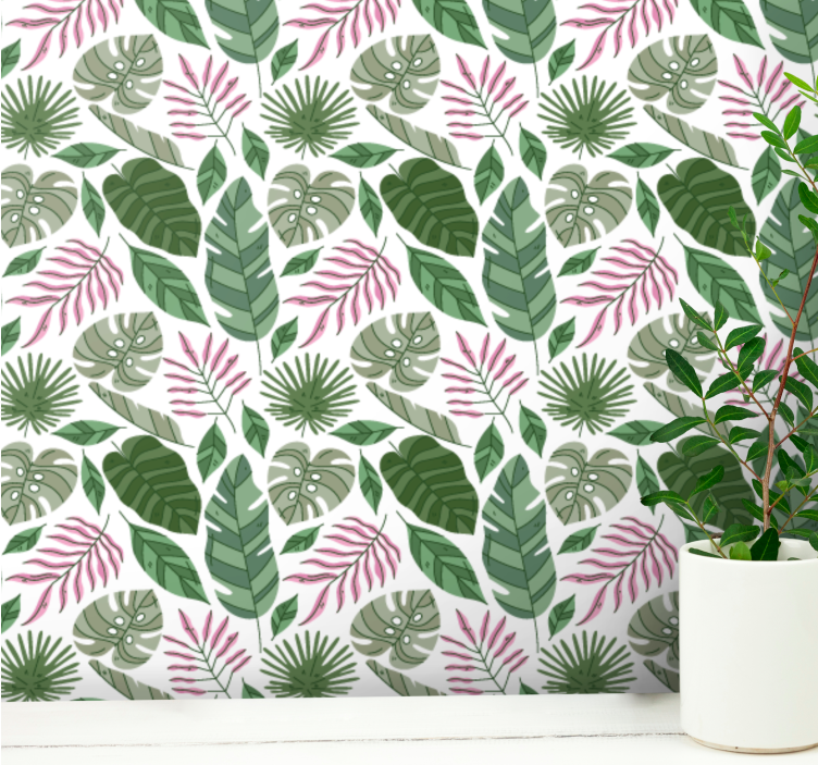 Papel pintado naturaleza patrones botánicos frondosos - TenVinilo
