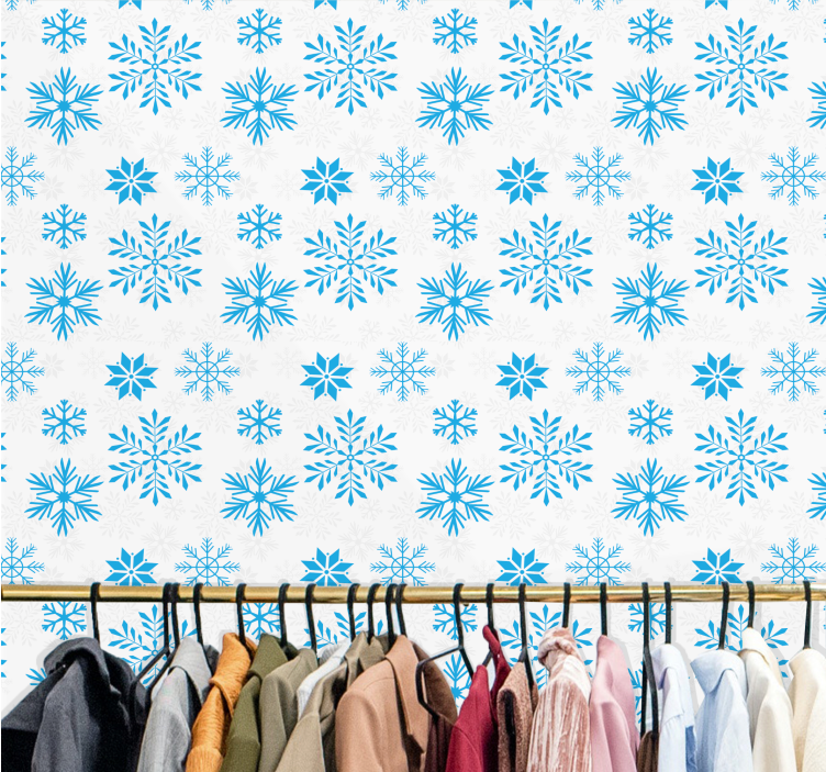 Papel pintado navidad copos de nieve de invierno - TenVinilo
