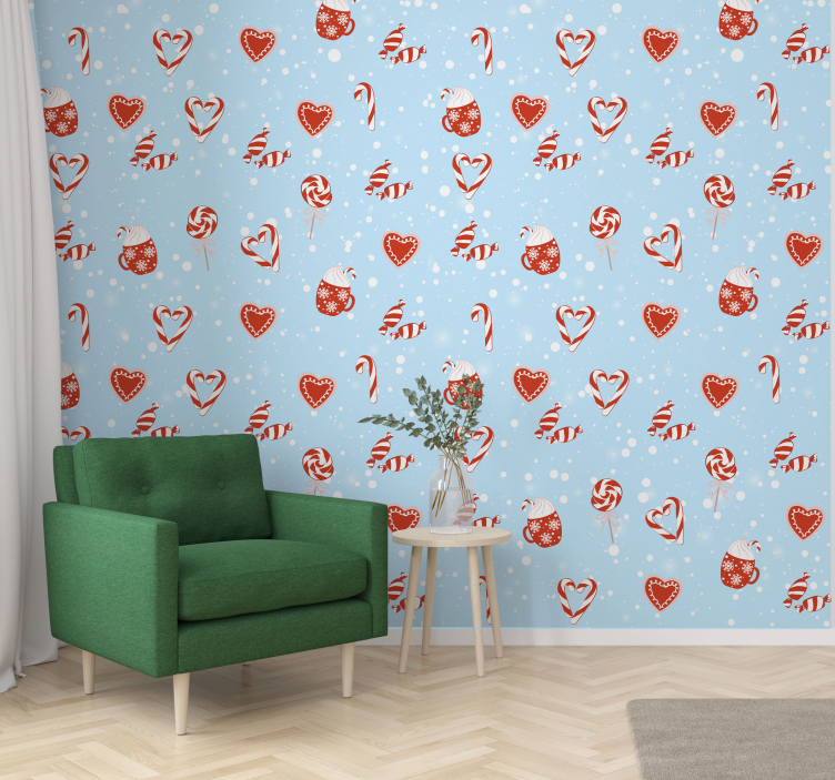 Papel pintado navidad dulces festivos - TenVinilo