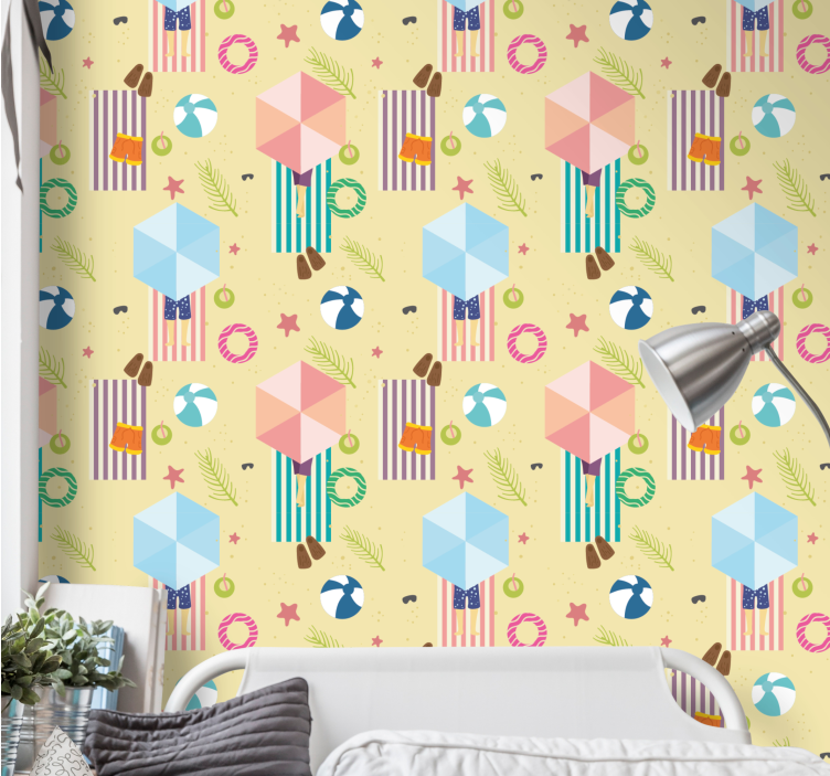 Papel pintado navidad elementos juguetones de temporada - TenVinilo