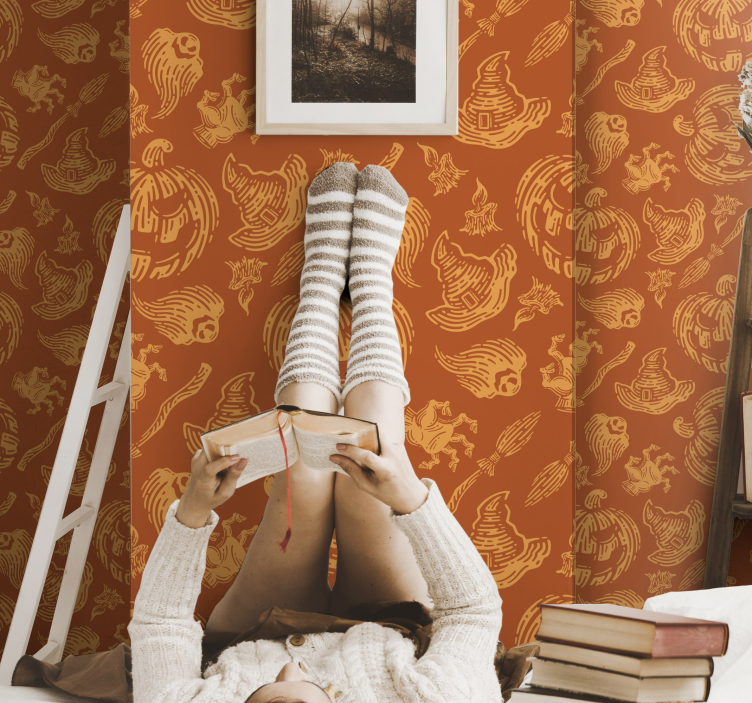 Papel pintado navidad imágenes festivas de otoño - TenVinilo