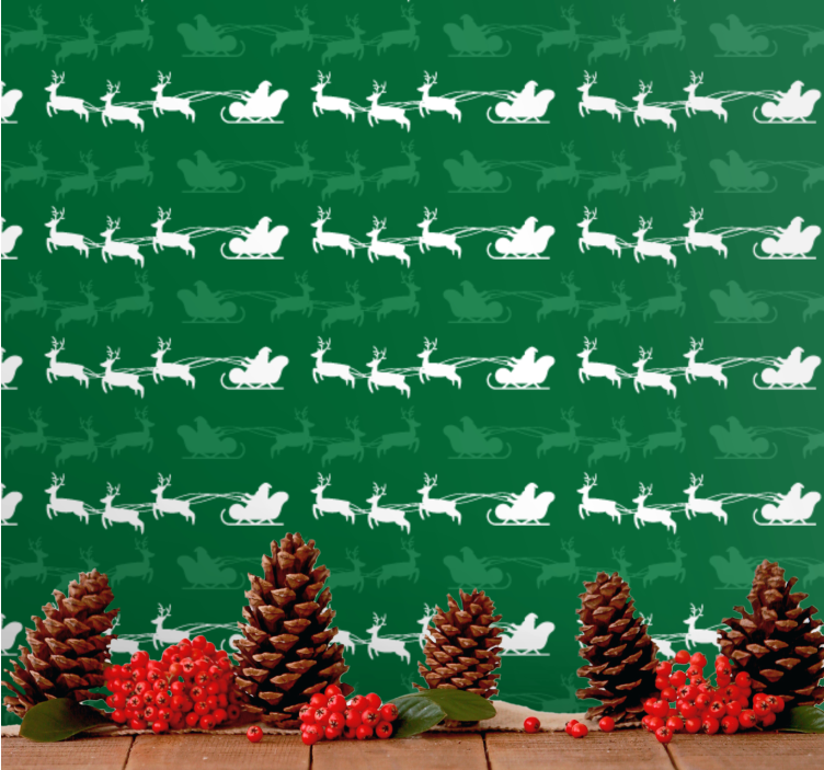 Papel pintado navidad motivo de trineo navideño - TenVinilo