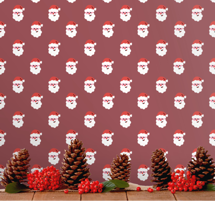 Papel pintado navidad patrón de santa claus - TenVinilo