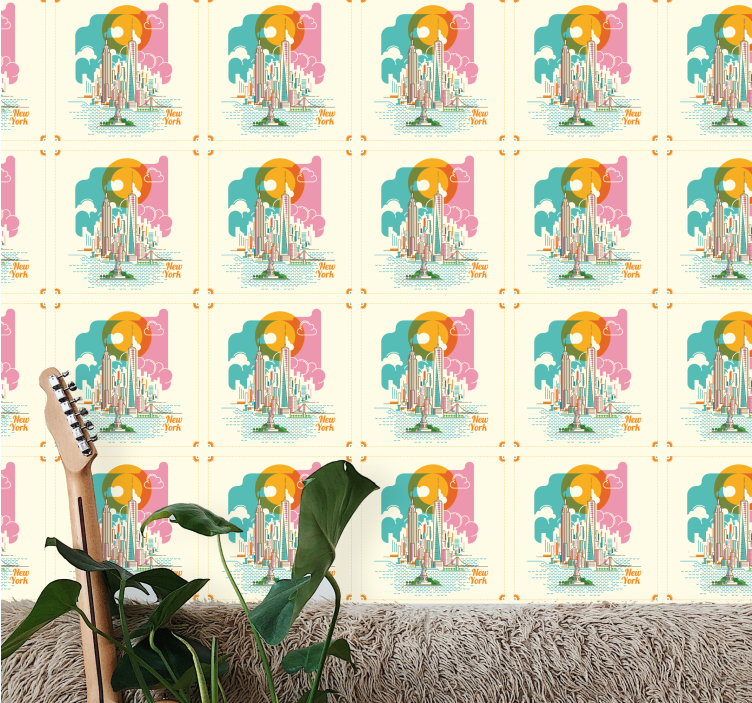 Papel pintado Nueva York Casas coloridas de nueva york - TenVinilo