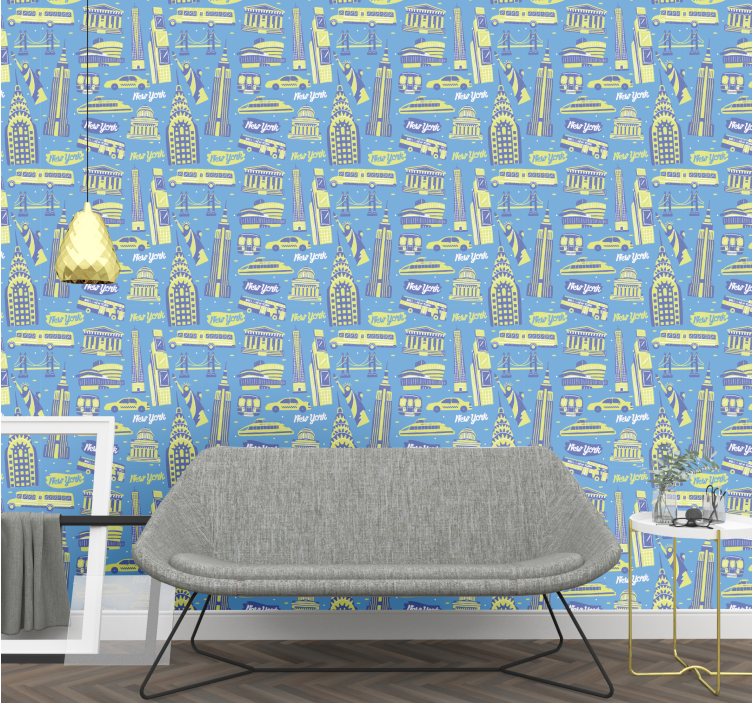Papel pintado Nueva York Ilustración de nueva york - TenVinilo