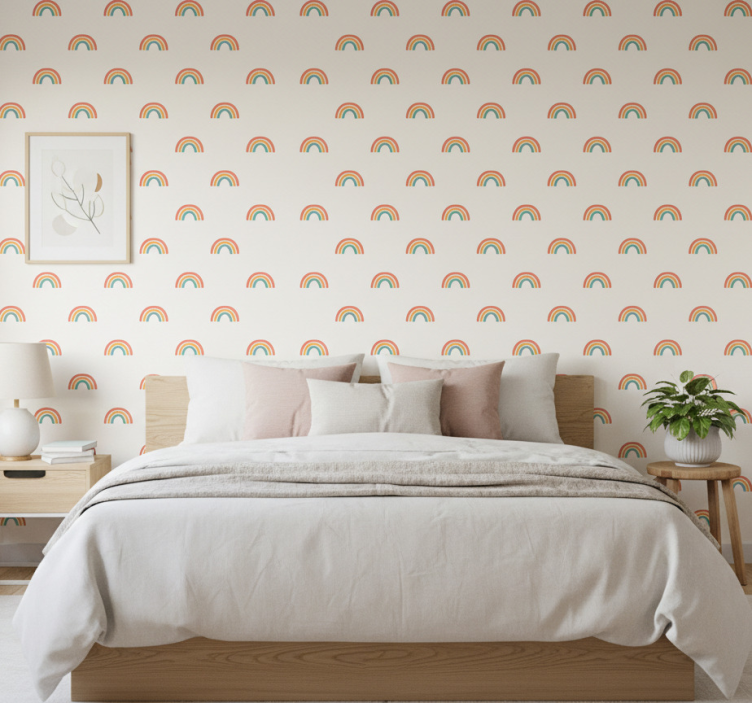 Papel pintado nórdico arcos iris coloridos - TenVinilo