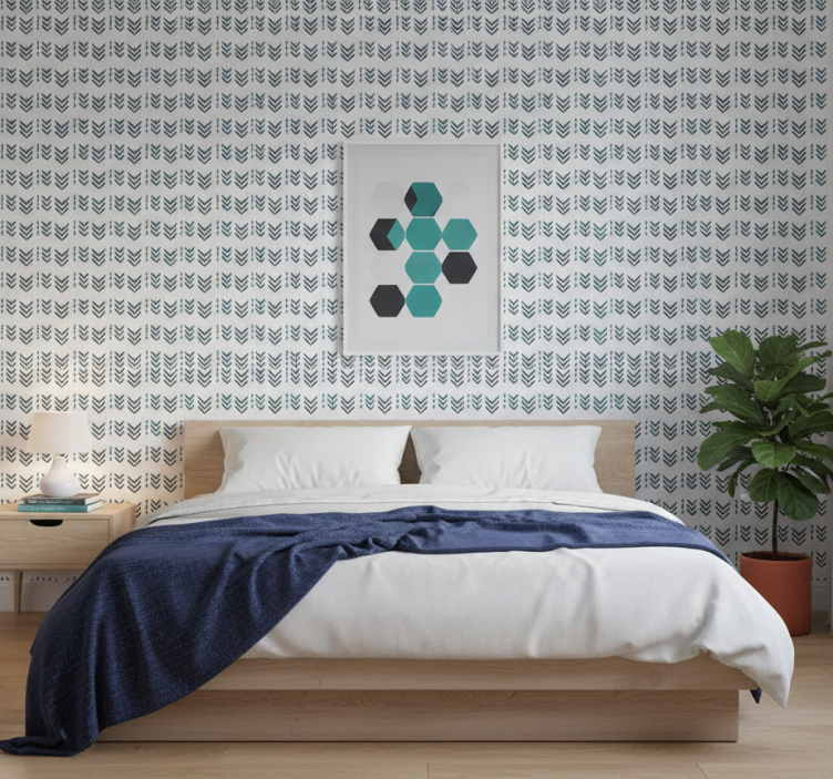 Papel pintado nórdico flechas azules - TenVinilo