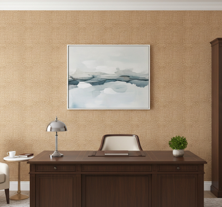 Papel pintado oficina arcos con efecto tejido - TenVinilo