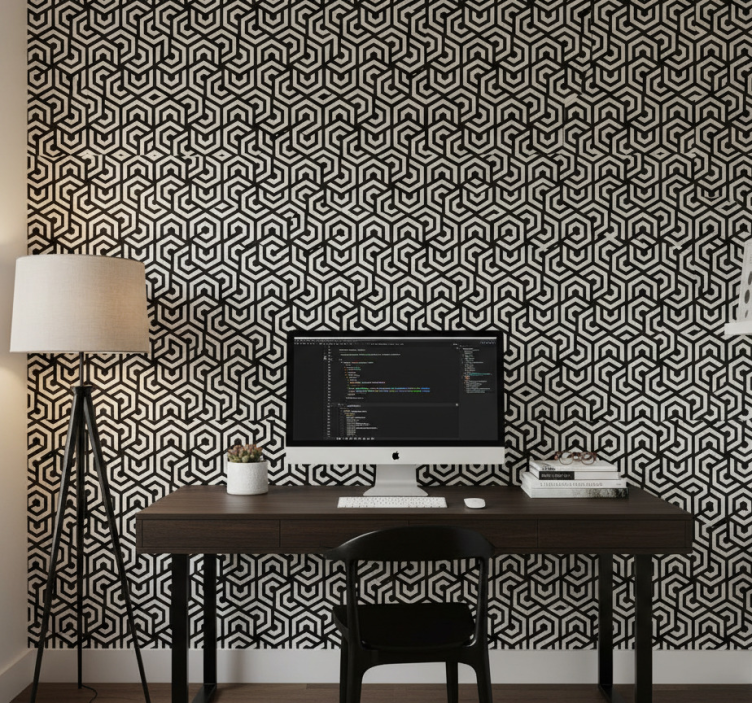Papel pintado oficina estor diseño hipnótico - TenVinilo