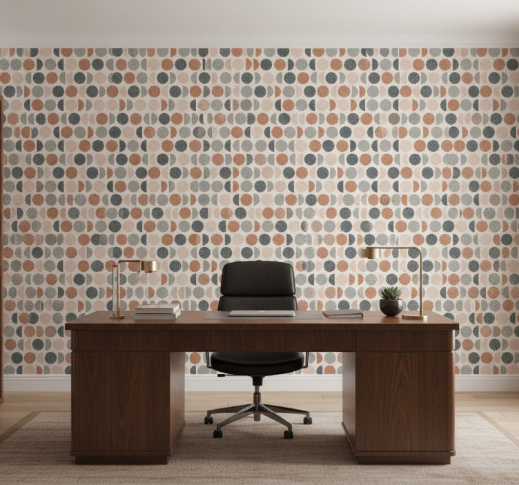 Papel pintado oficina patrón semicírculos - TenVinilo