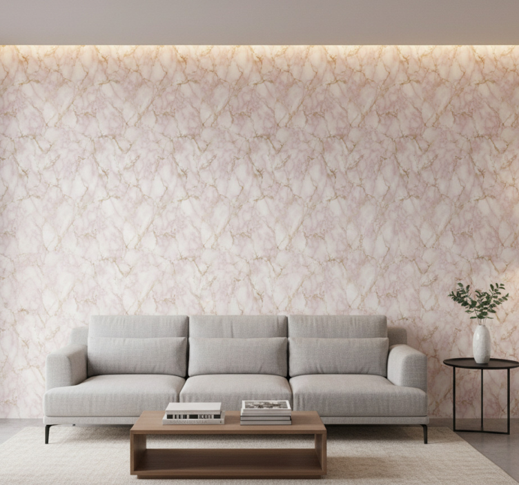 Papel pintado mármol efecto rosa - TenVinilo