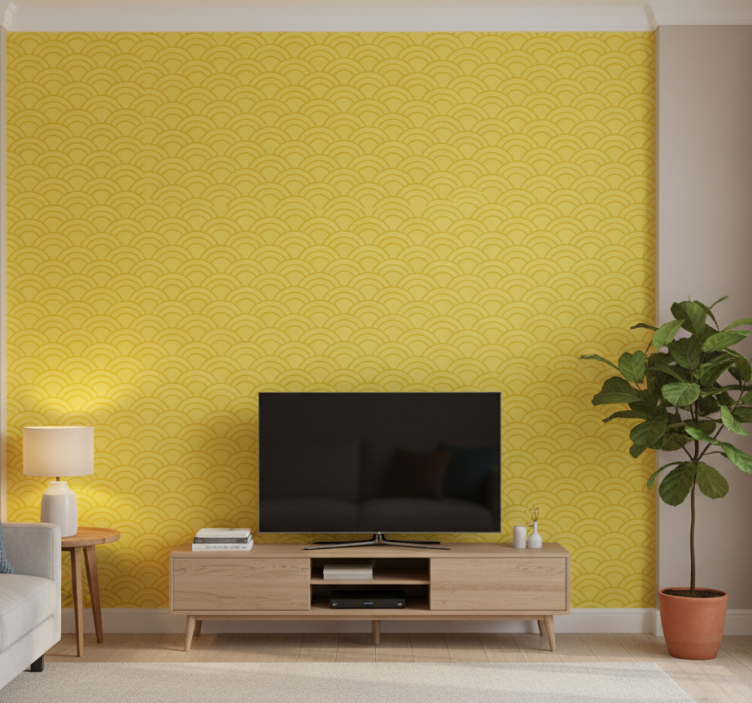 Papel pintado ornamental patrón pantone iluminador - TenVinilo