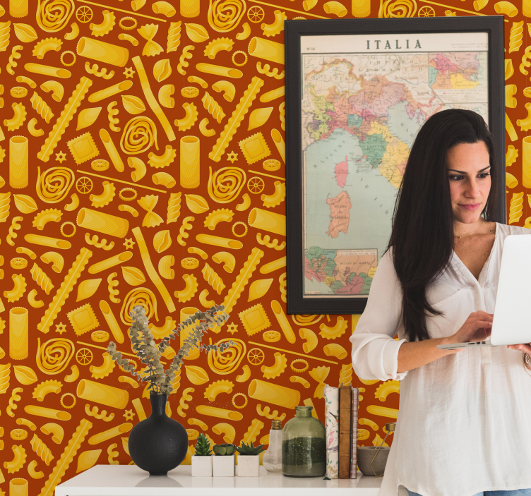 Papel pintado ornamental patrones de pasta - TenVinilo