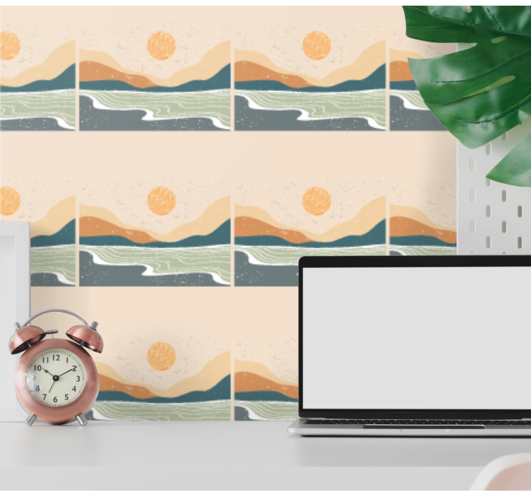 Papel pintado paisaje escenario abstracto - TenVinilo